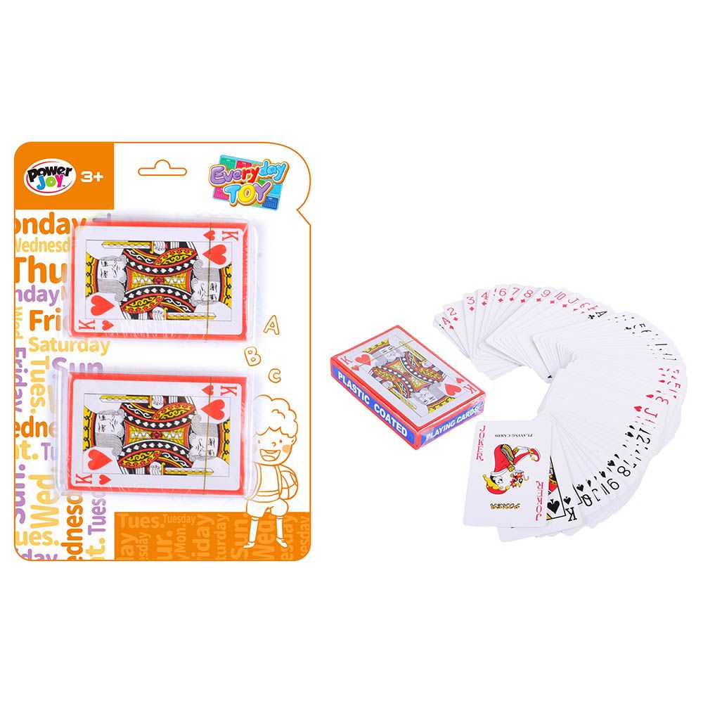 Power Joy - Everyday Toy 54 Deck Playing Cards - Pack of 2