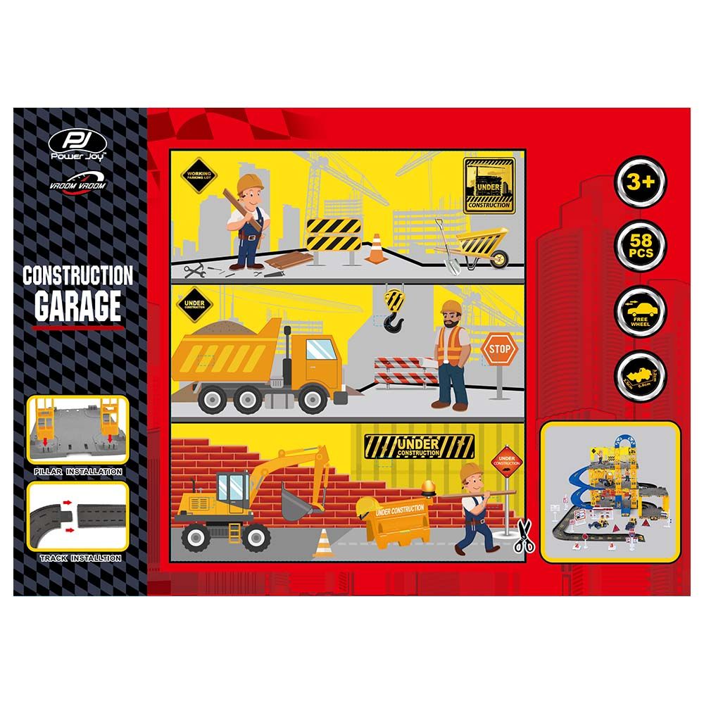 Power Joy - Vroom Vroom Construction Garage W/ 3 Cars