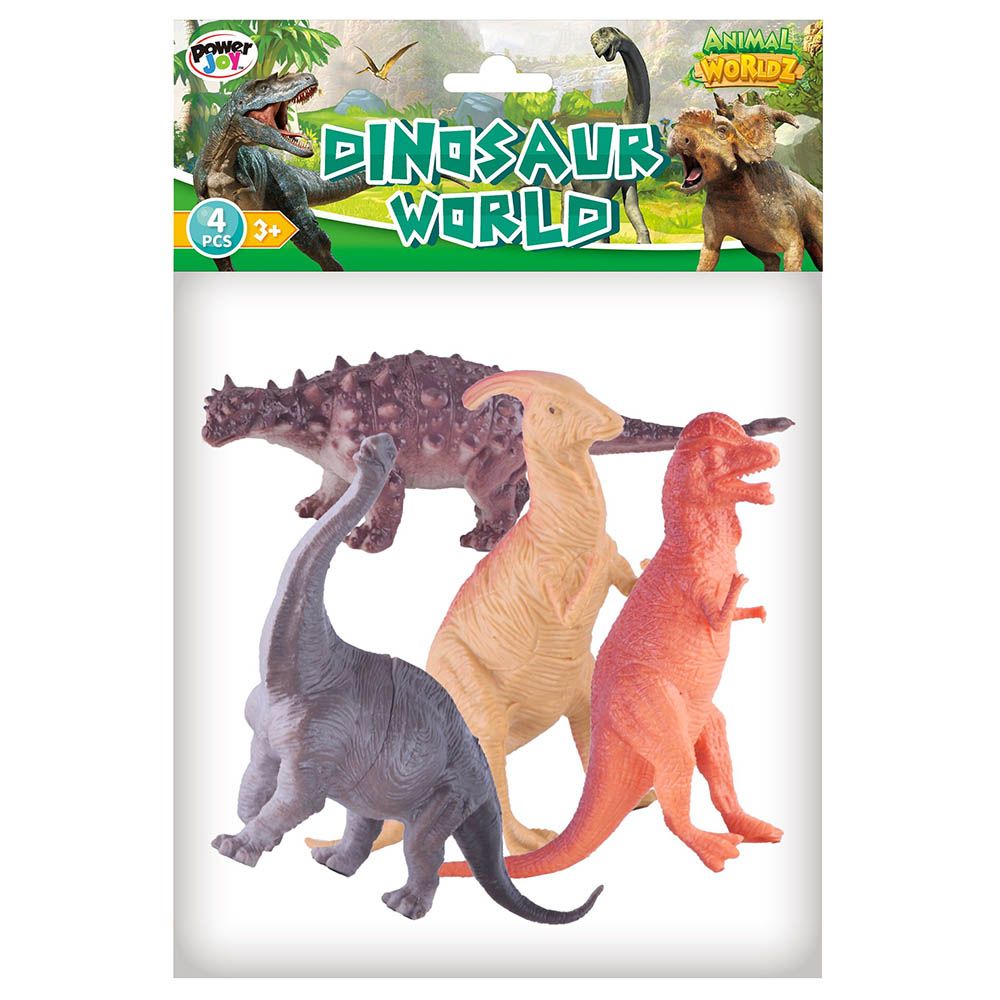 Power Joy - Figurine - Dinosaur - 6-Inch - 4pcs - Style may vary