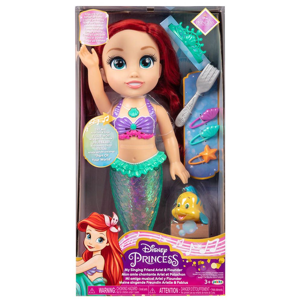 Disney - Princess Doll Ariel Singing Friend - 14-Inch