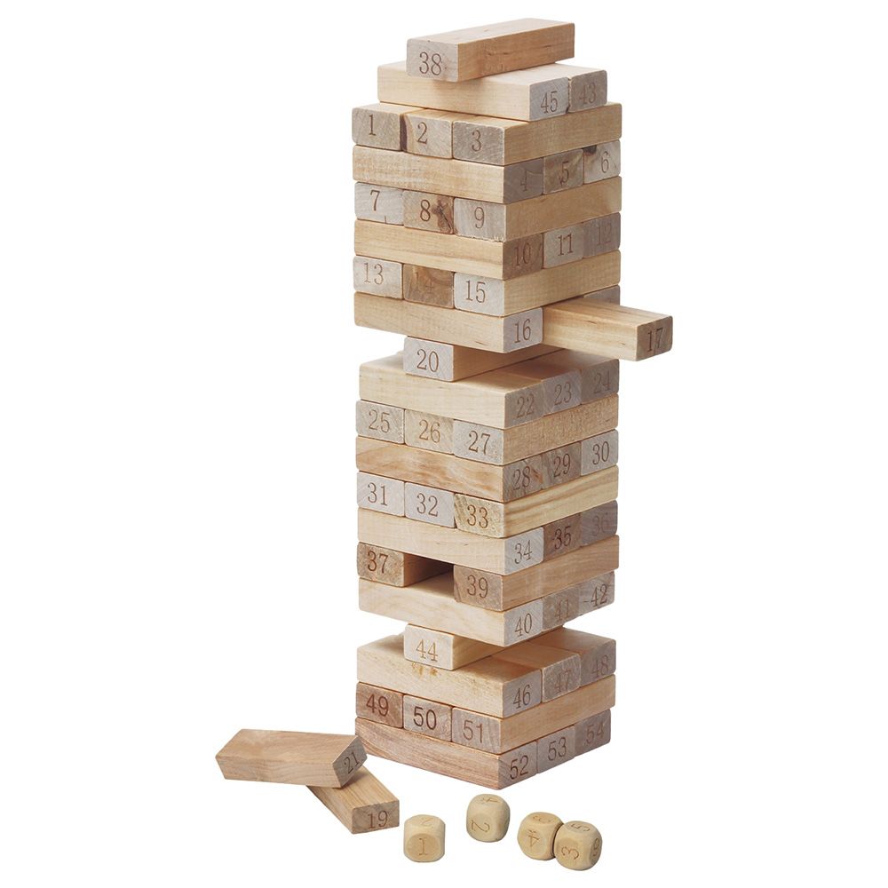 Power Joy - Wooden Tower Blocks 54pcs