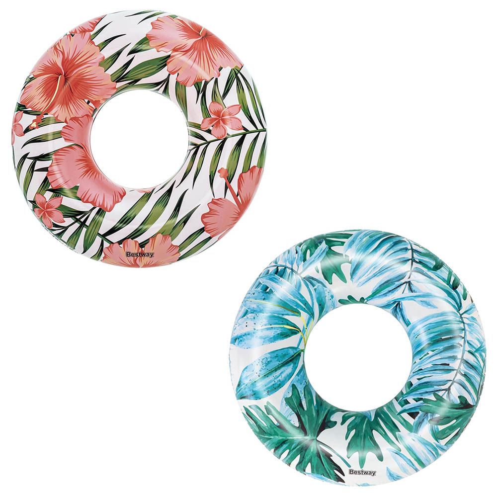 Bestway - Tropical Palms Swim Ring 119cm - 1pc Assorted - Inflatable Pool Ring