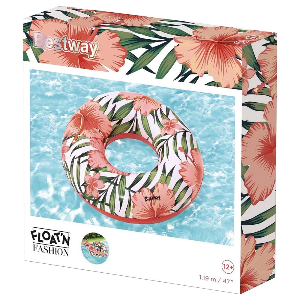 Bestway - Tropical Palms Swim Ring 119cm - 1pc Assorted - Inflatable Pool Ring