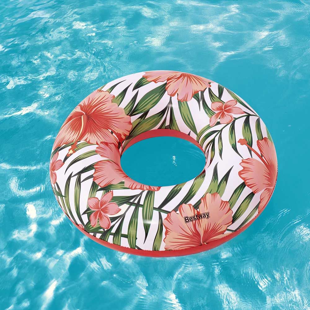 Bestway - Tropical Palms Swim Ring 119cm - 1pc Assorted - Inflatable Pool Ring