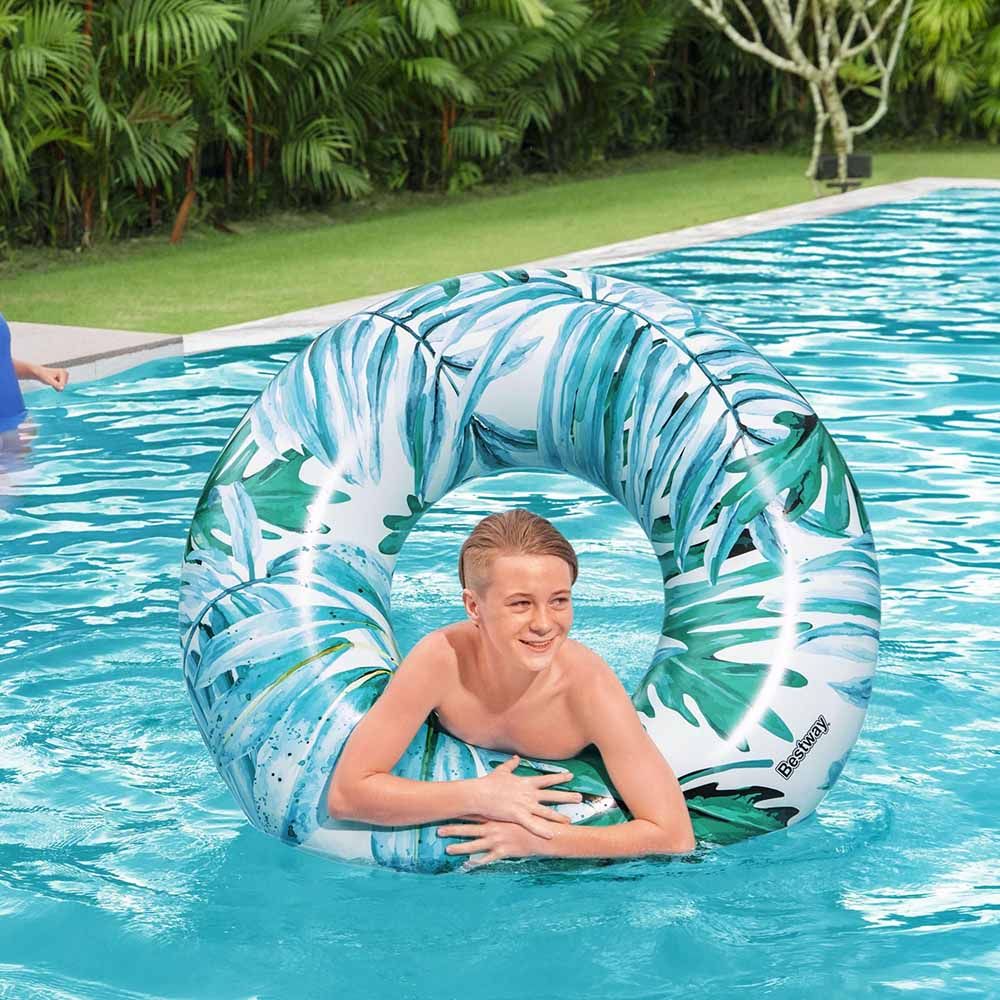 Bestway - Tropical Palms Swim Ring 119cm - 1pc Assorted - Inflatable Pool Ring