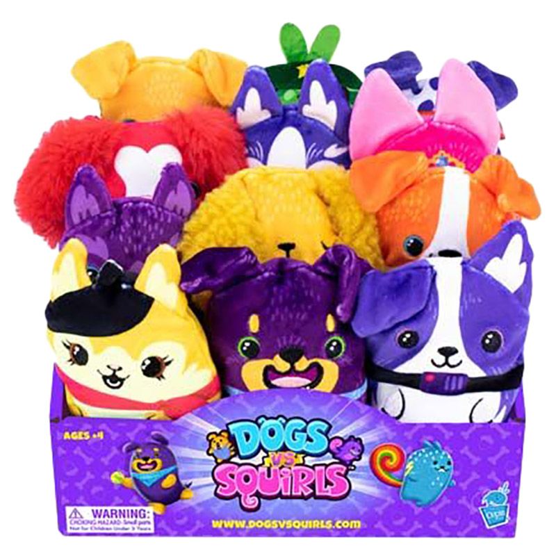 Dogs Vs Squirls - Plush Bean - 4-Inch - Style May Vary