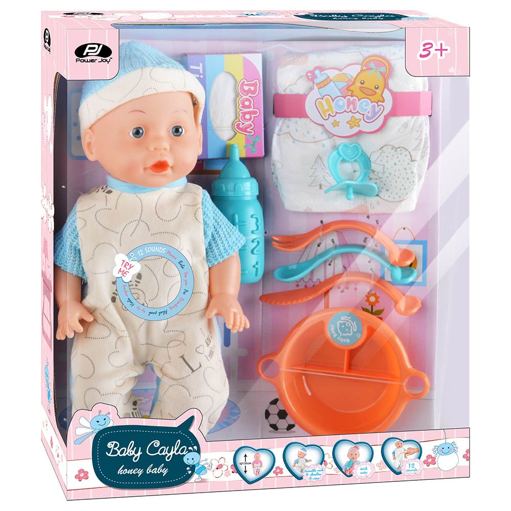 Power Joy - Baby Cayla Honey Doll Playset 31cm - Assorted 1pc