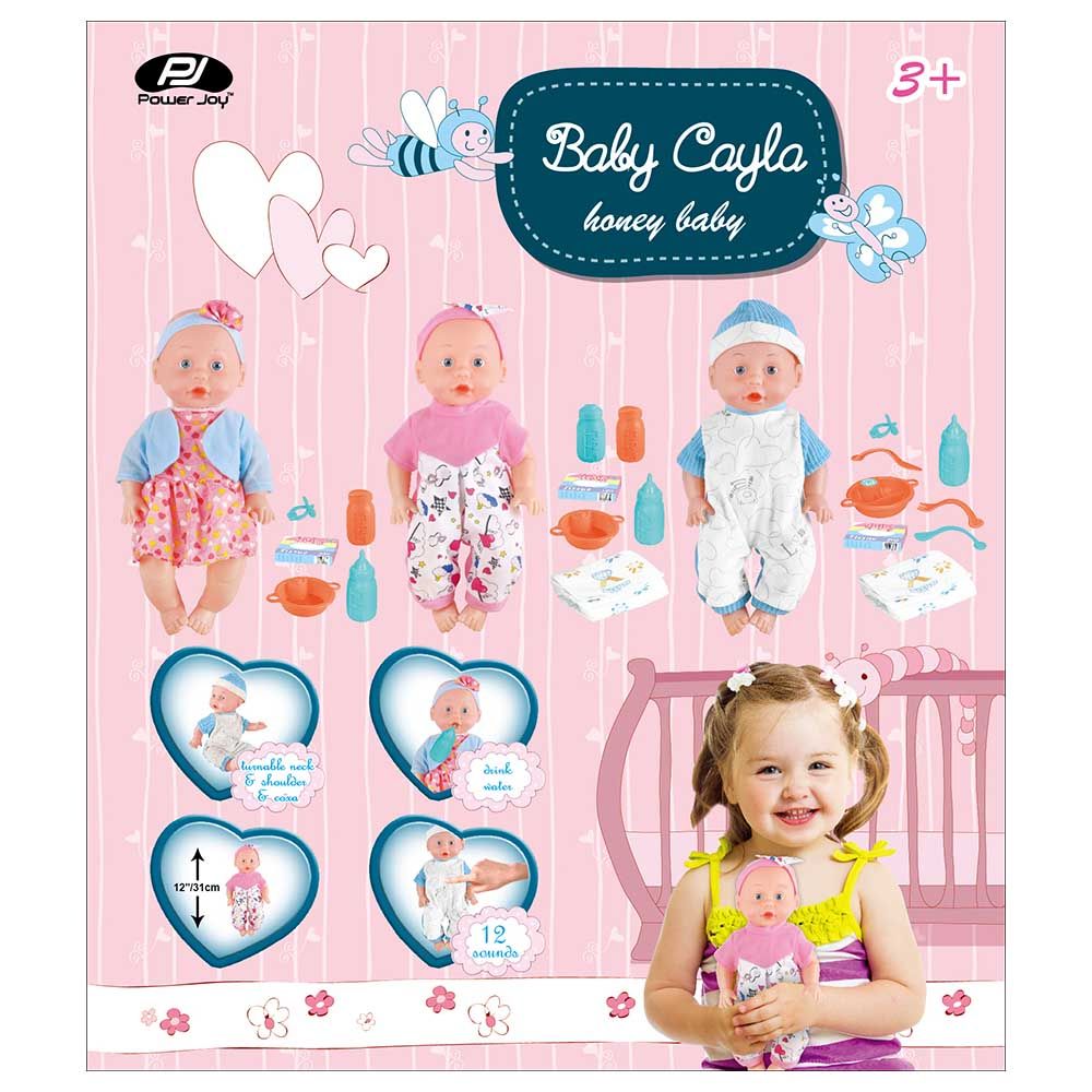 Power Joy - Baby Cayla Honey Doll Playset 31cm - Assorted 1pc