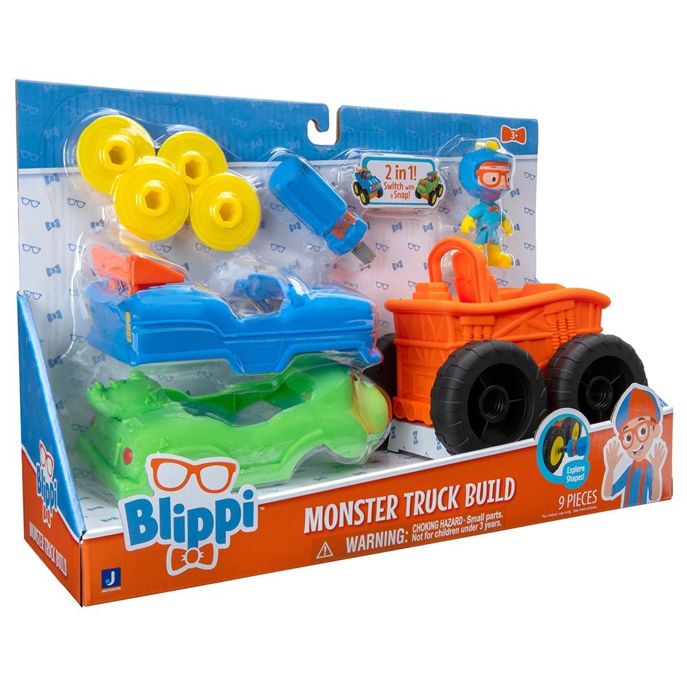 Blippi - Feature Vehicle Monster Truck Build Set - 9pcs