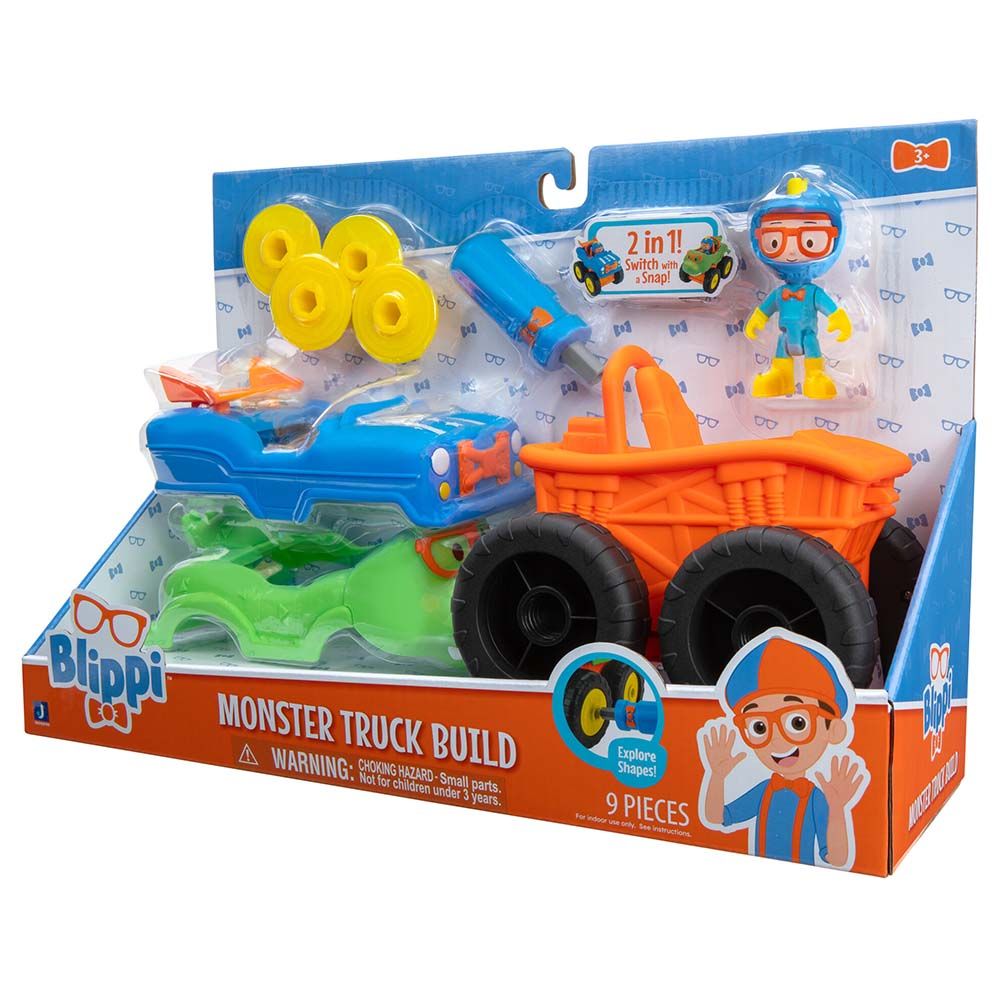 Blippi - Feature Vehicle Monster Truck Build Set - 9pcs