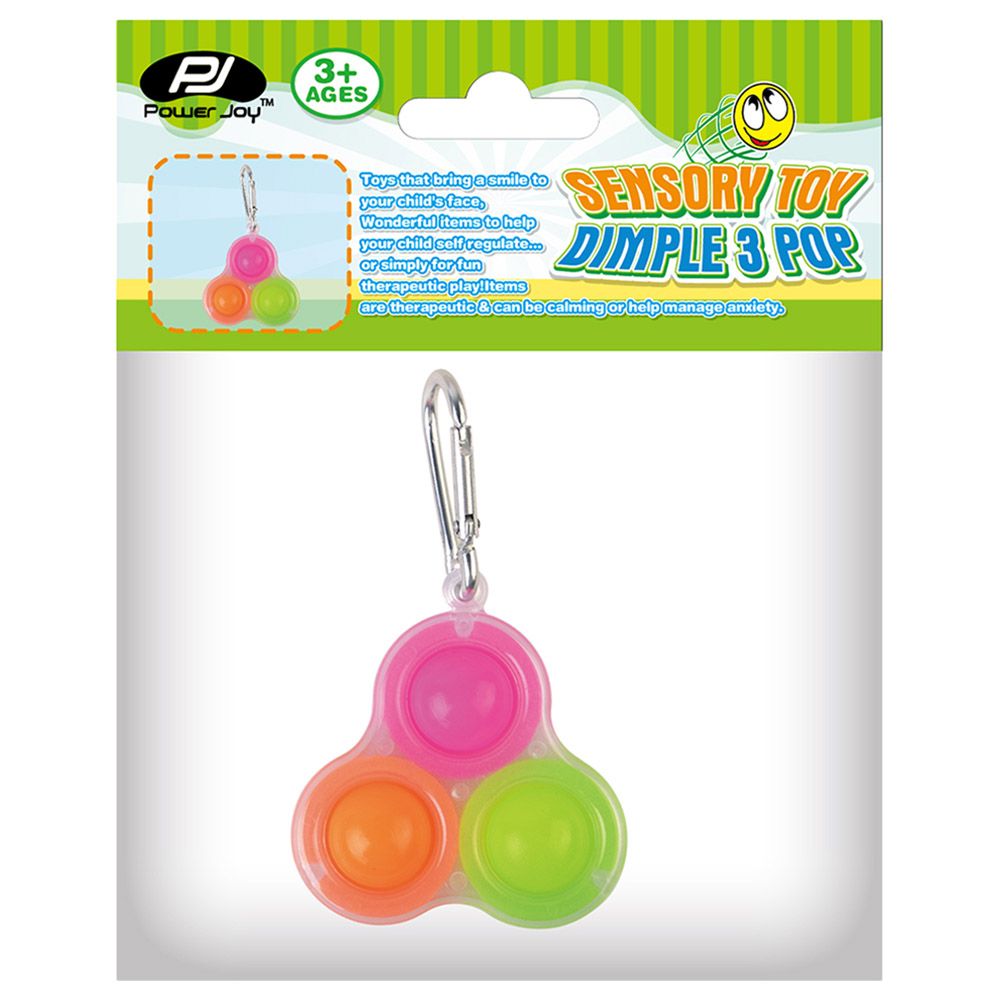 Power Joy - Sensory Toy Dimple 3 Pop K Chain 1pc - Assorted