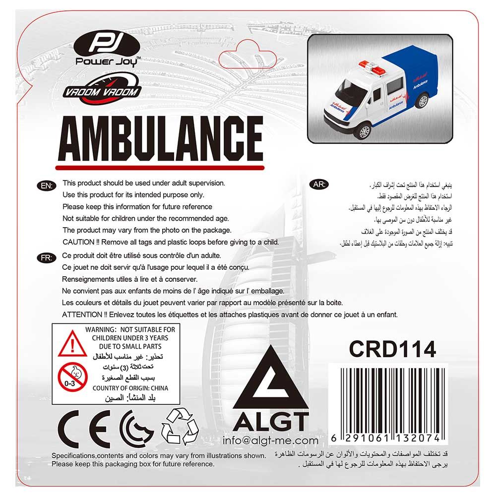 Power Joy - Vroom Vroom Diecast Ambulance - White