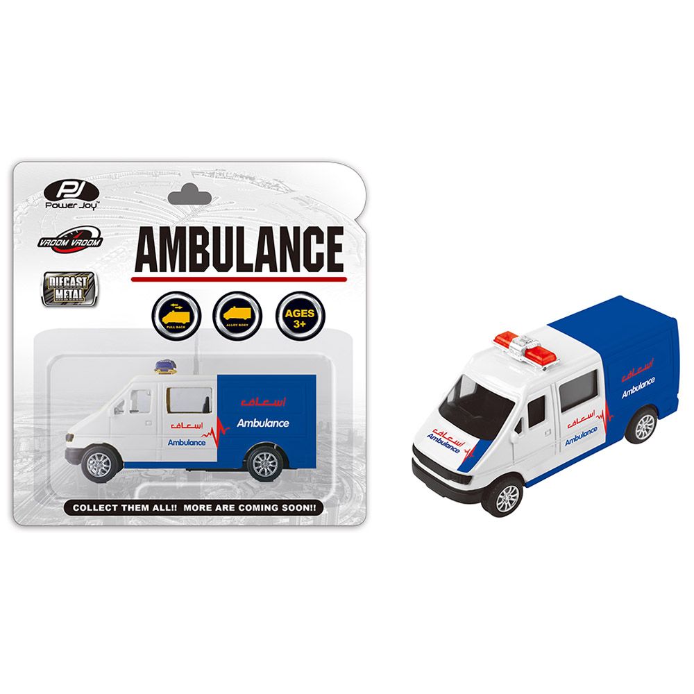 Power Joy - Vroom Vroom Diecast Ambulance - White