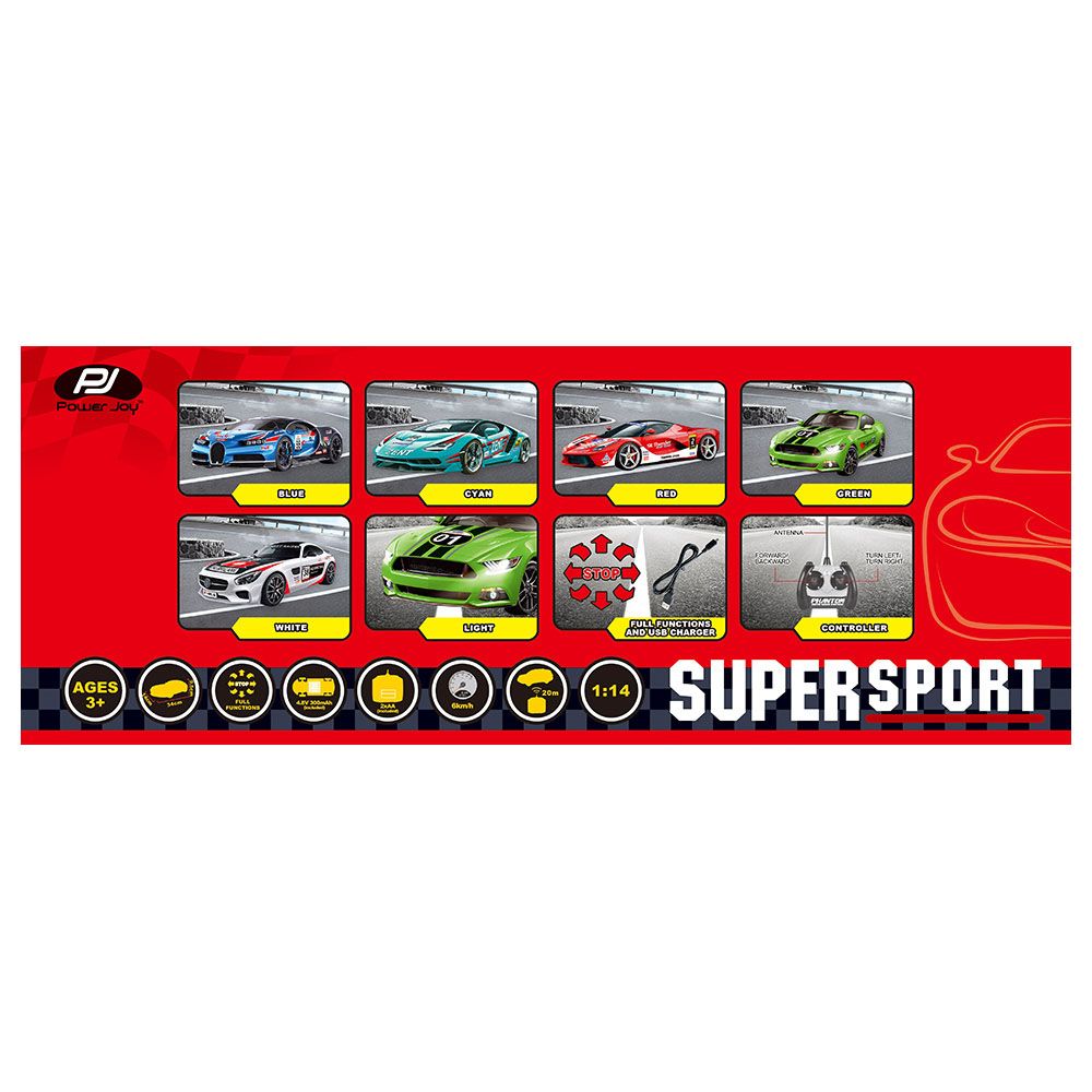 Power Joy - RC Super Sport 1/14 Car - Assorted 1pc