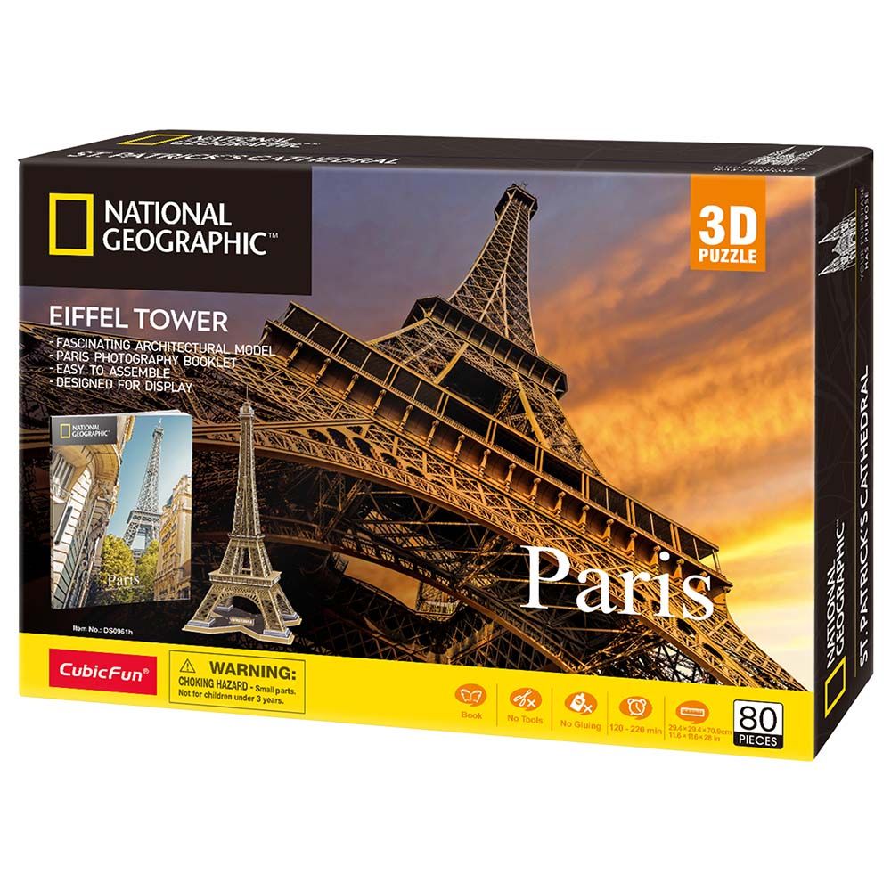 Cubic Fun - National Geo 3D Puzzle Eiffel Towers 80Pcs-Set