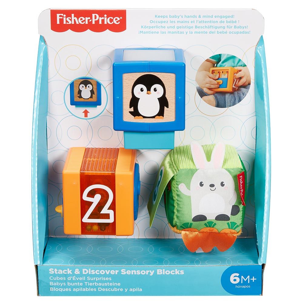 Fisher Price - Stack & Discover Sensory Blocks Toy