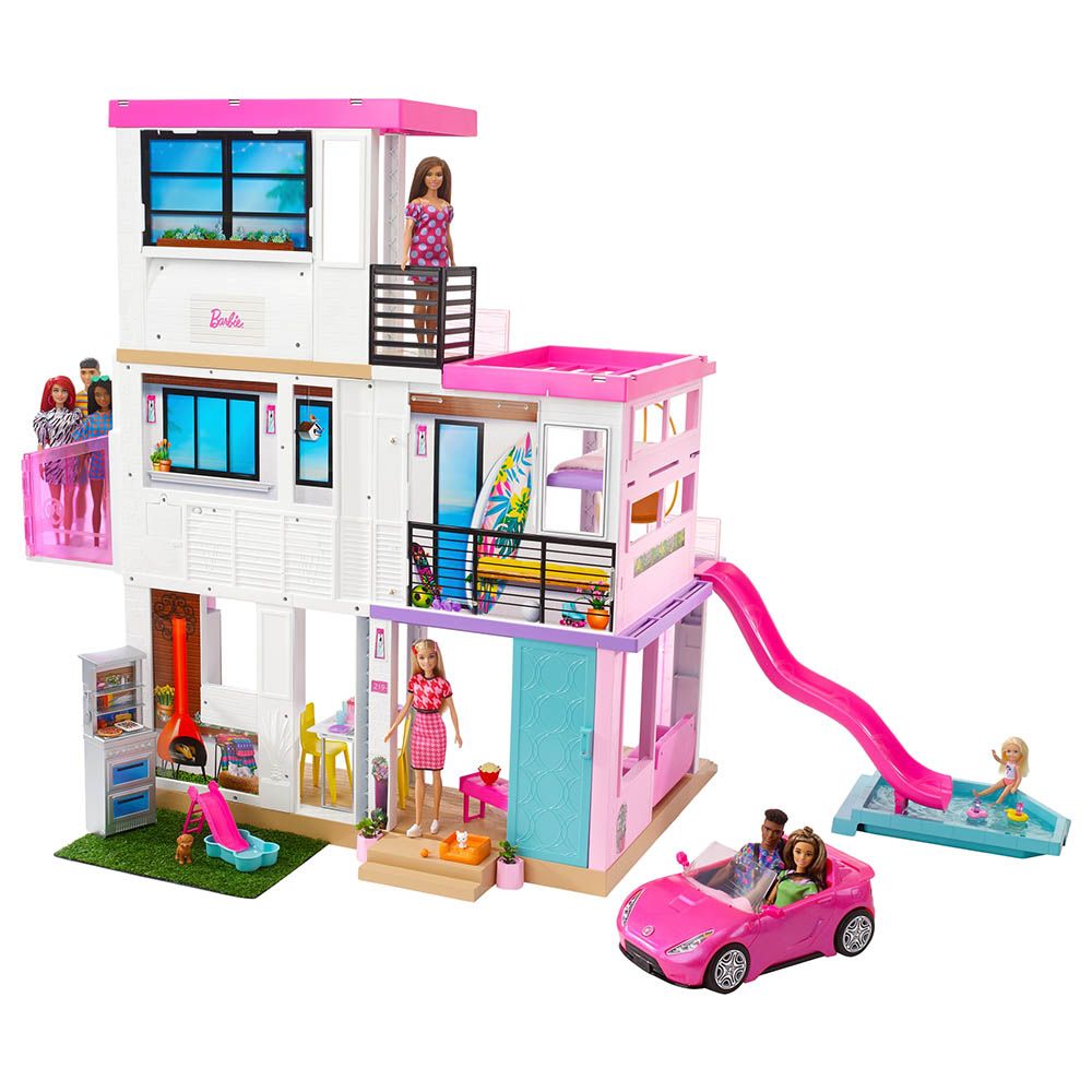 Barbie Dreamhouse 3-Story Dollhouse Playset W/ Pool & Slide