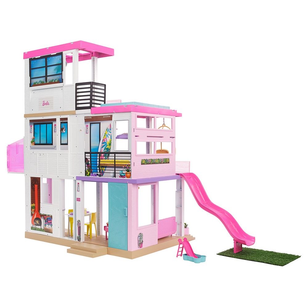 Barbie Dreamhouse 3-Story Dollhouse Playset W/ Pool & Slide