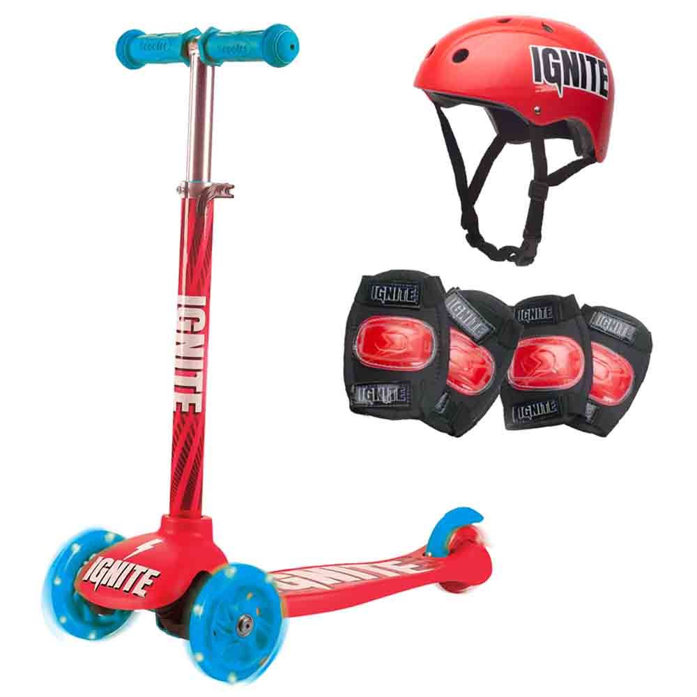 Mondo - Ignite Glide 3-Wheeler Scooter Combo Pack - Red