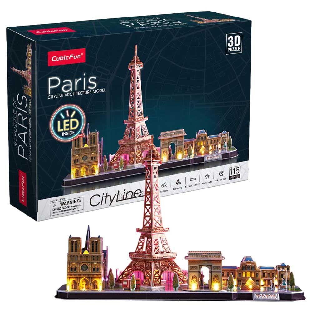 Cubicfun - City Line Paris 3D Led Puzzle 115pcs