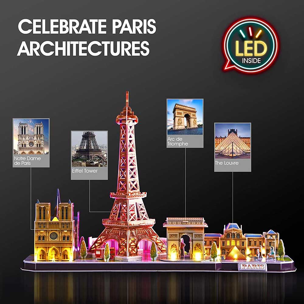 Cubicfun - City Line Paris 3D Led Puzzle 115pcs