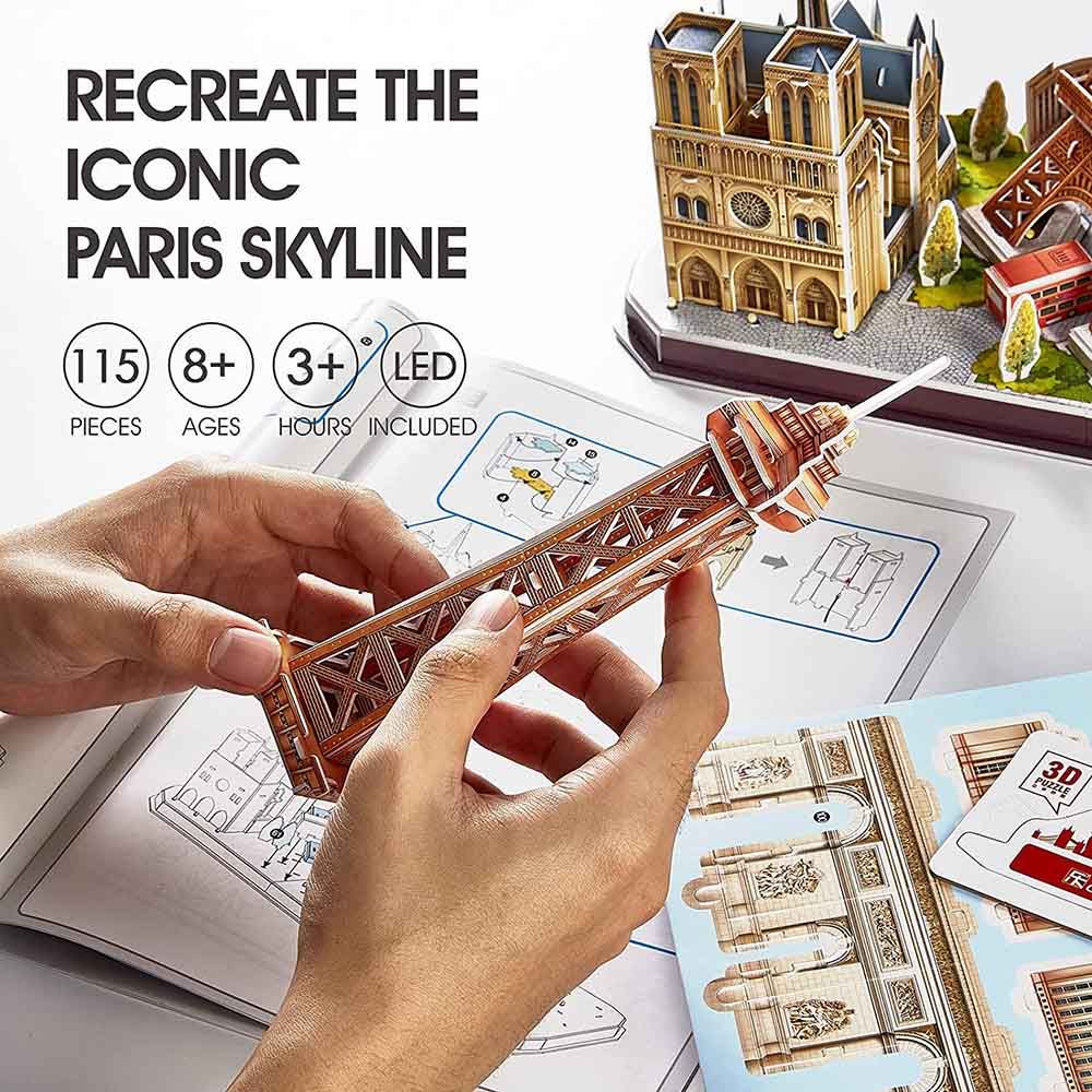 Cubicfun - City Line Paris 3D Led Puzzle 115pcs