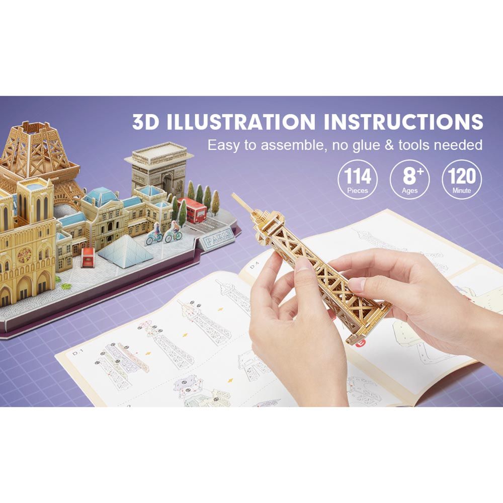 Cubicfun - City Line Paris 3D Puzzle 114pcs