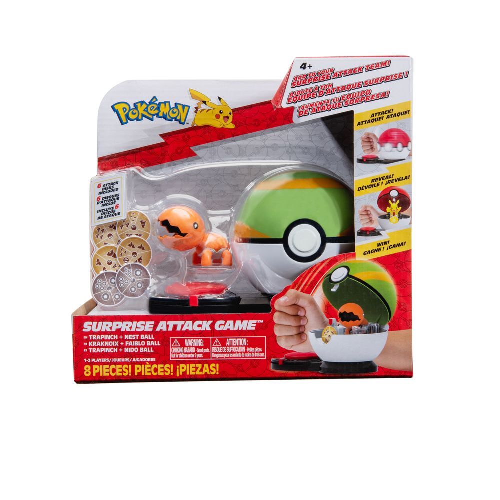 Pokemon - Surprise Attack Game Figure - Trapinch & Nest Ball