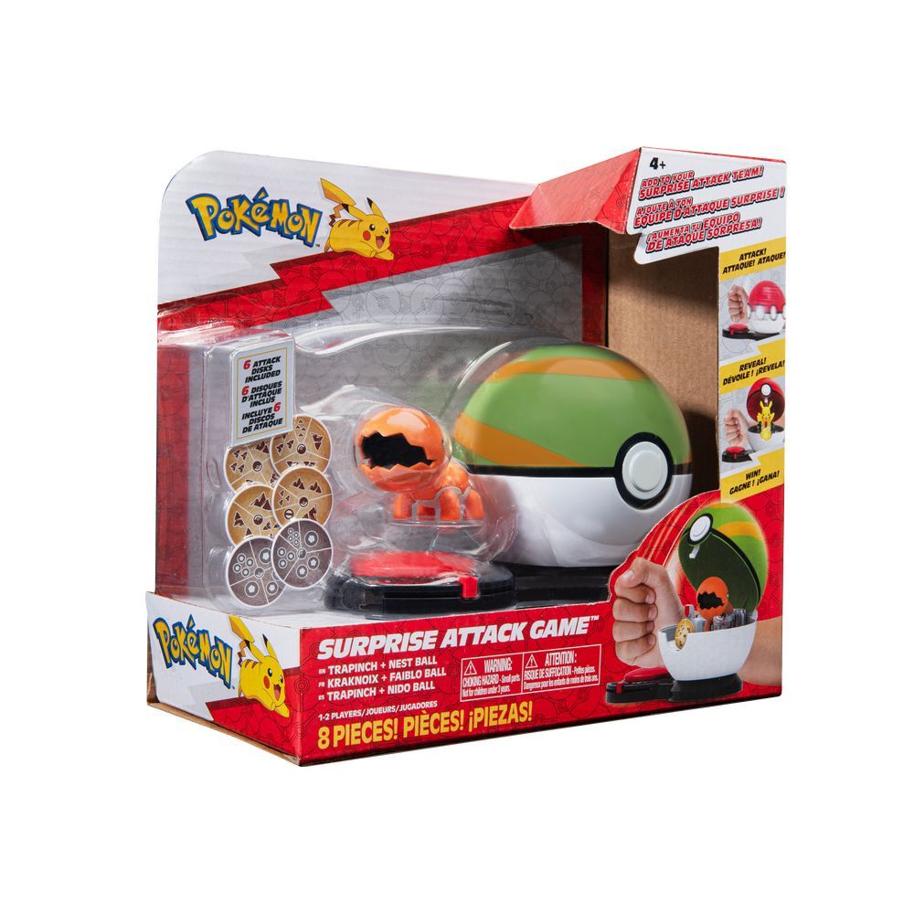 Pokemon - Surprise Attack Game Figure - Trapinch & Nest Ball