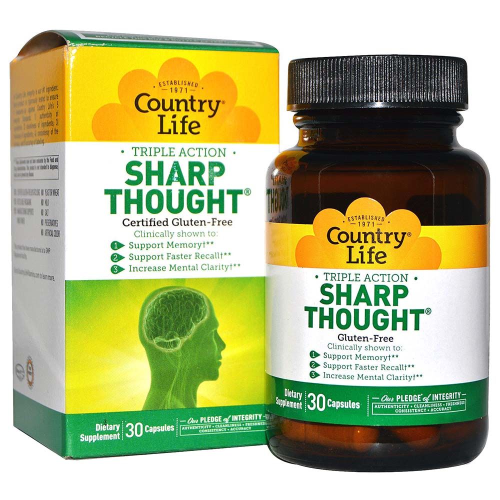 Country Life - Triple Action Sharp Thought Capsules 30's