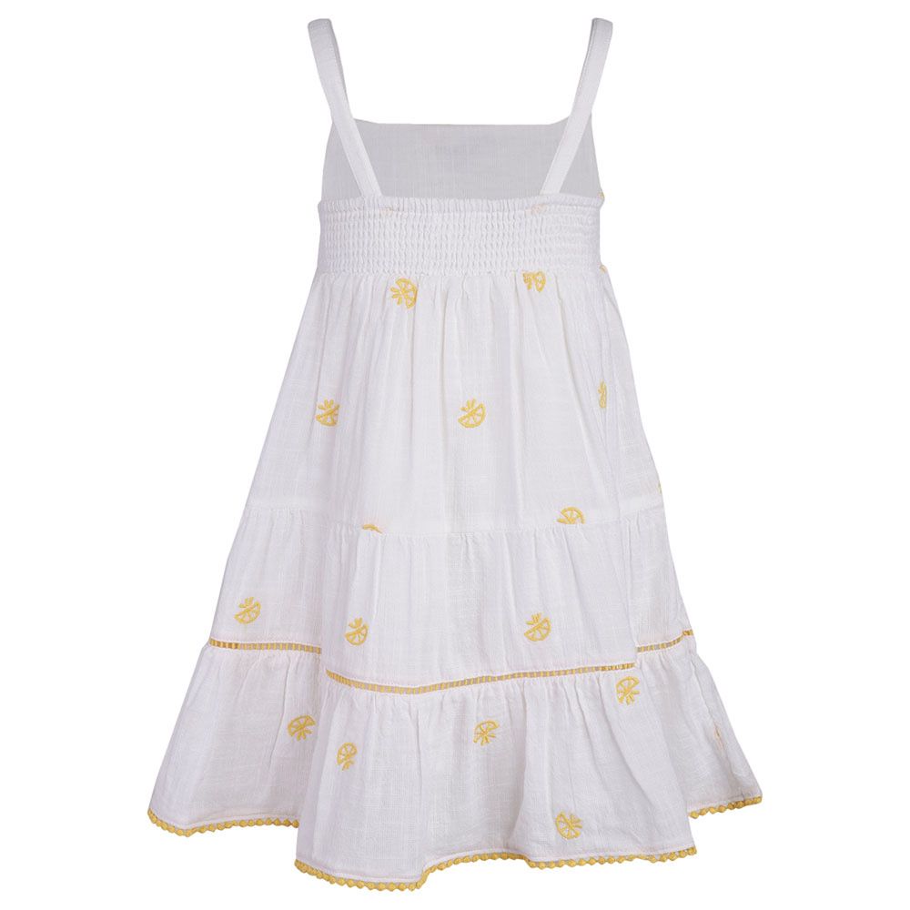 A Little Fable - Lime & Lemony Dress - White