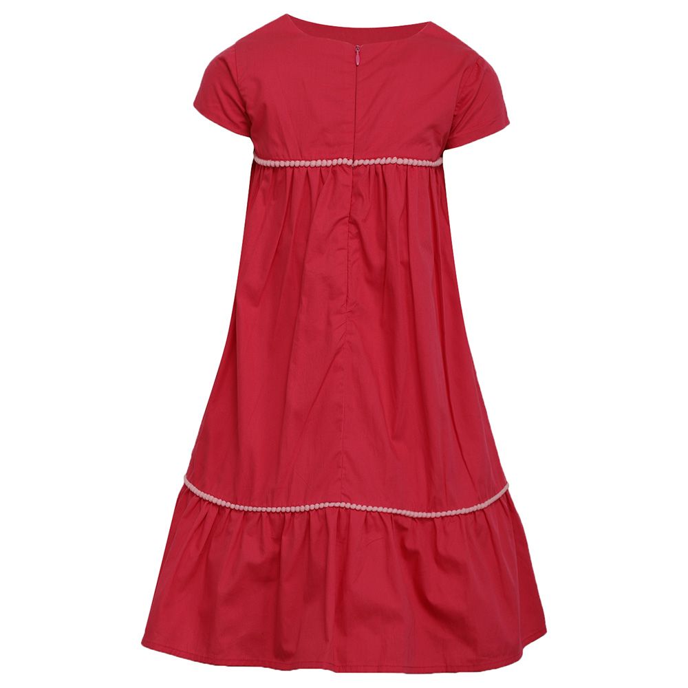 A Little Fable - Floral Tier Dress - Red