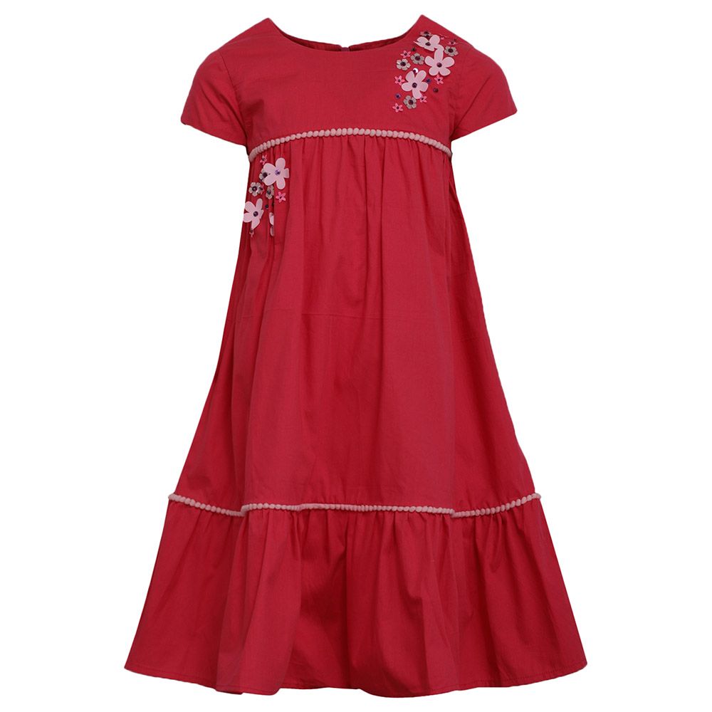 A Little Fable - Floral Tier Dress - Red