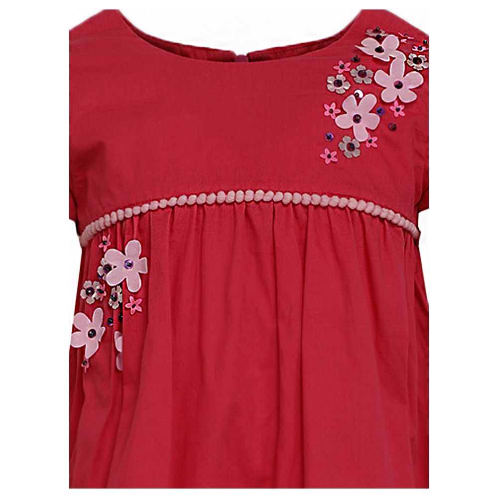 A Little Fable - Floral Tier Dress - Red