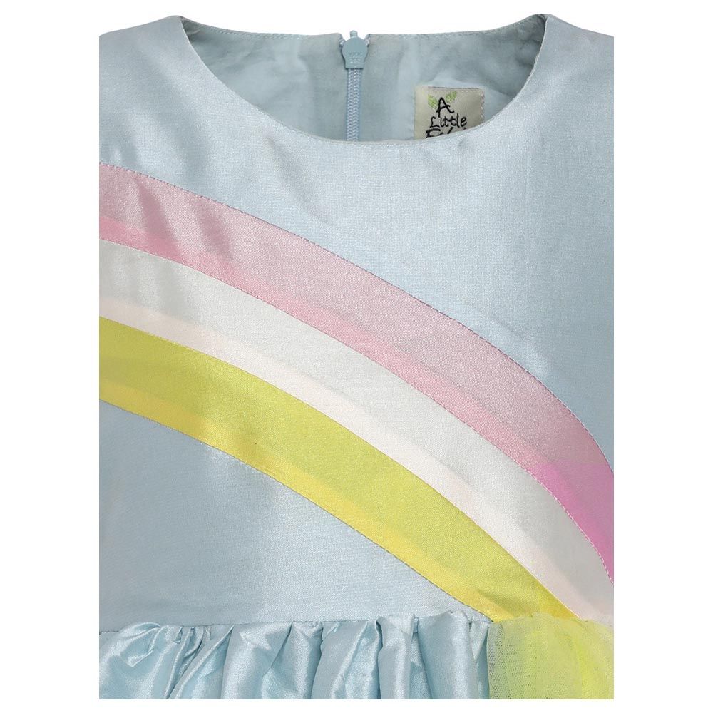 A Little Fable - Rainbow Fun Dress - Blue