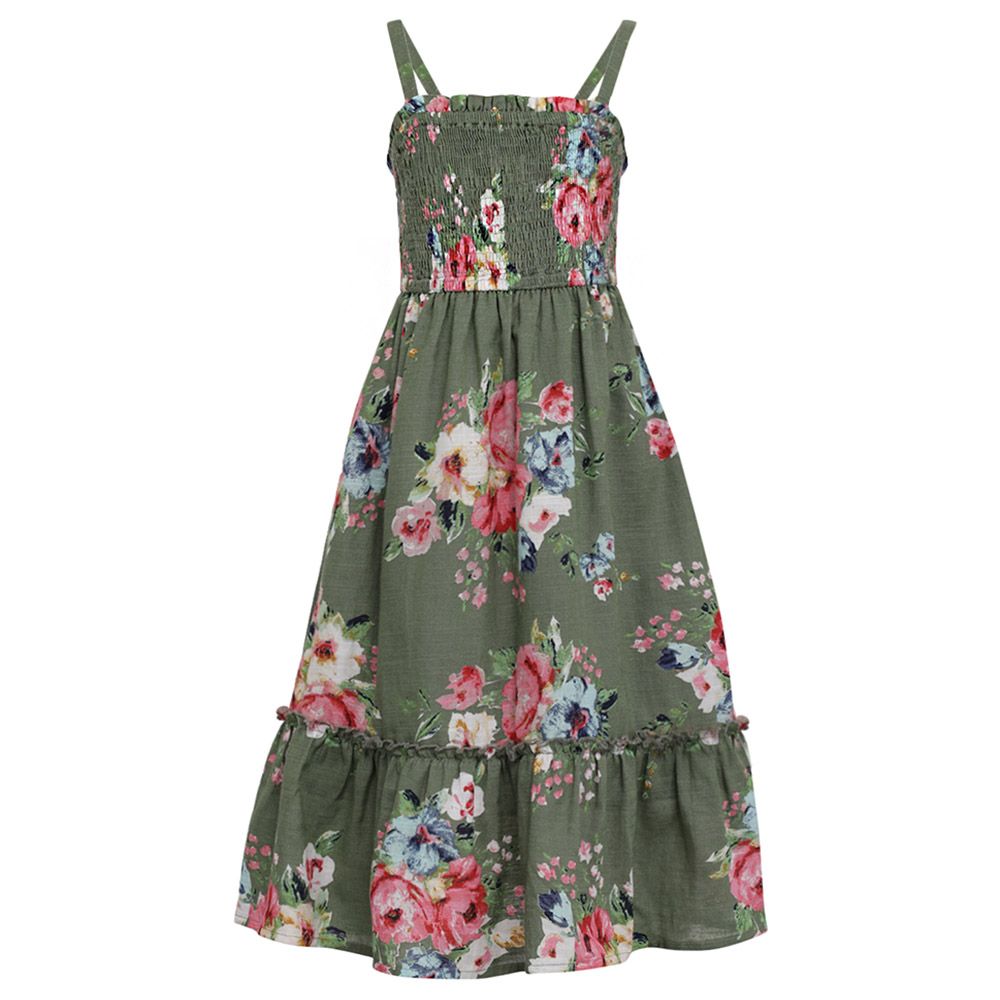 A Little Fable - Ellie Printed Dress - Green