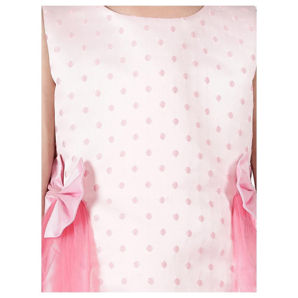 A Little Fable - Dot Deep Bloom Dress - Pink