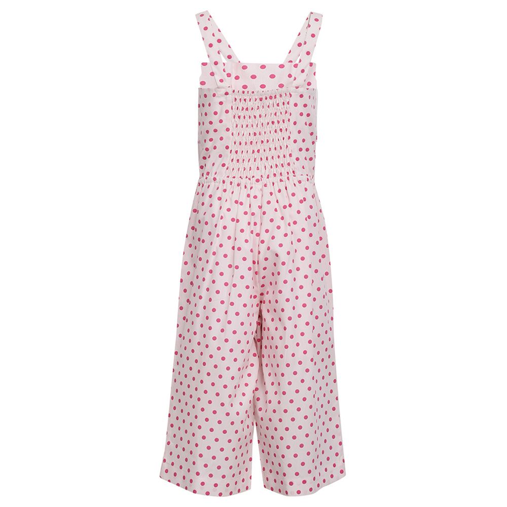 A Little Fable - Polka Dot Jumpsuit - White