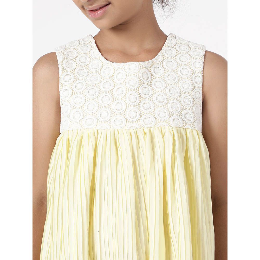 A Little Fable - Sundew Lace Dress - Yellow