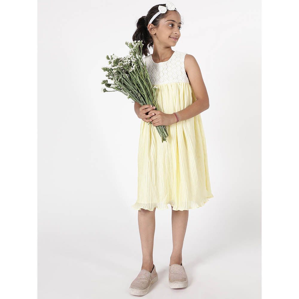 A Little Fable - Sundew Lace Dress - Yellow