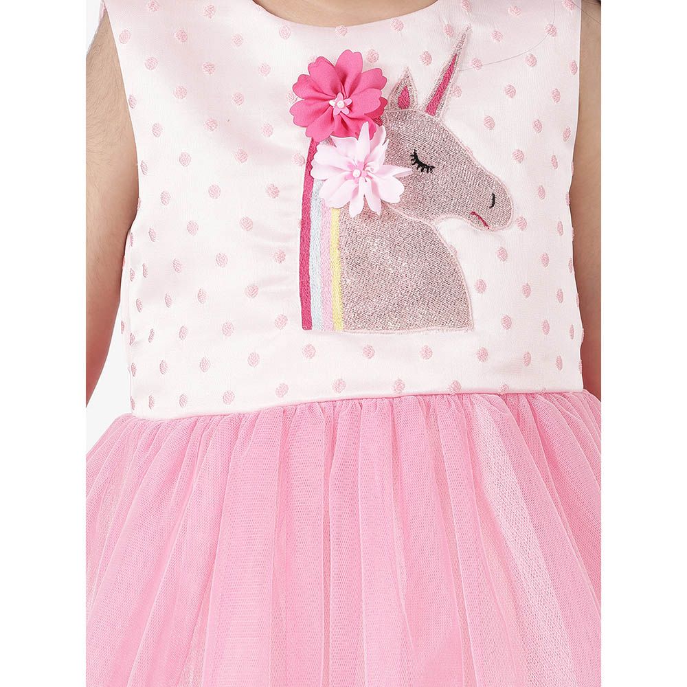 A Little Fable - Shimmer Unicorn Dress - Pink