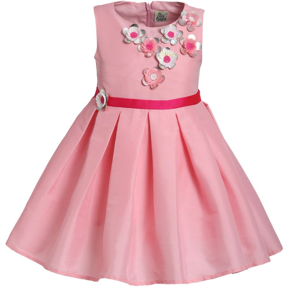 A Little Fable - Pink Glazed Flower Dress