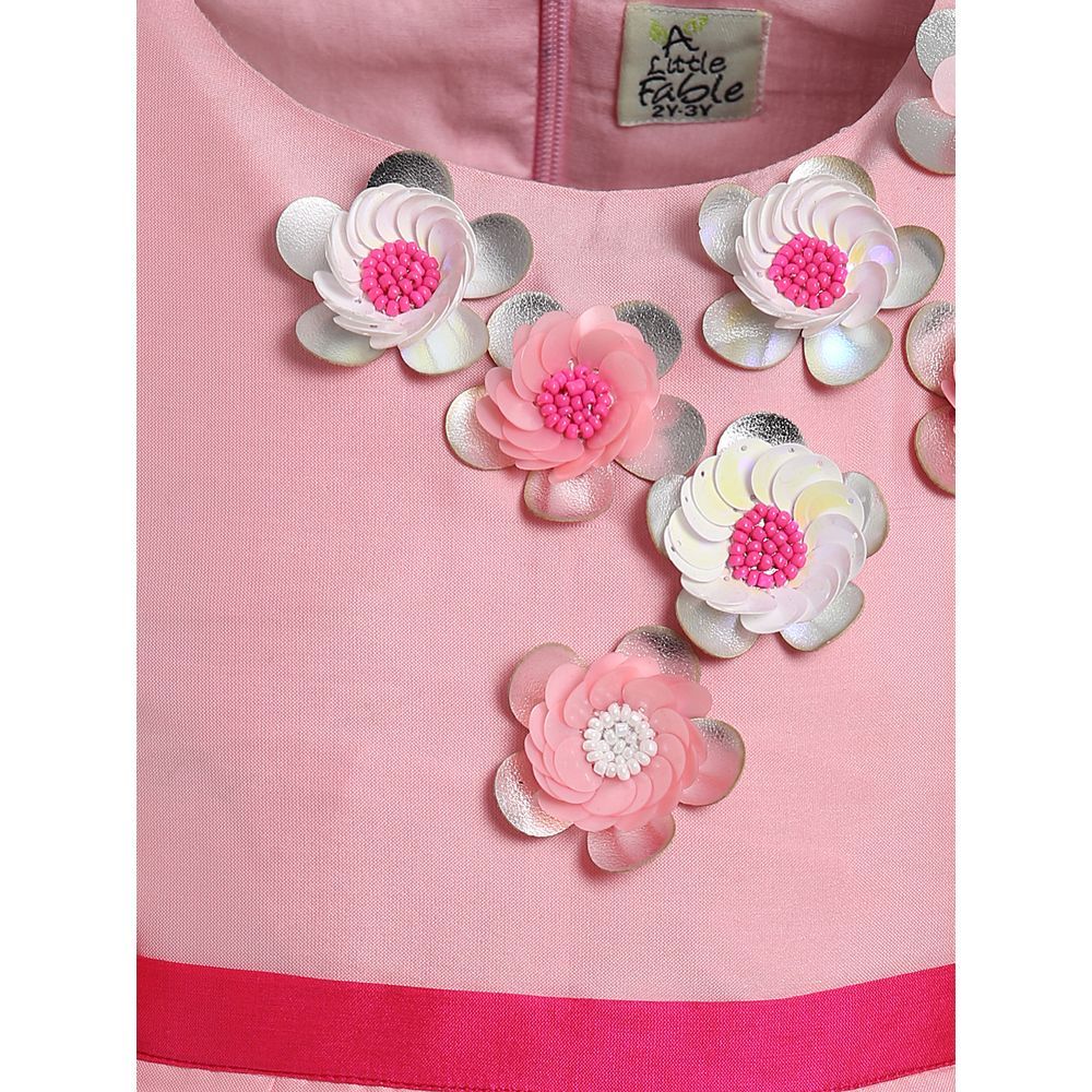 A Little Fable - Pink Glazed Flower Dress