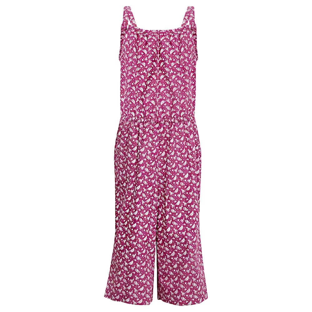 A Little Fable - Paisley Print Jumpsuit - Purple