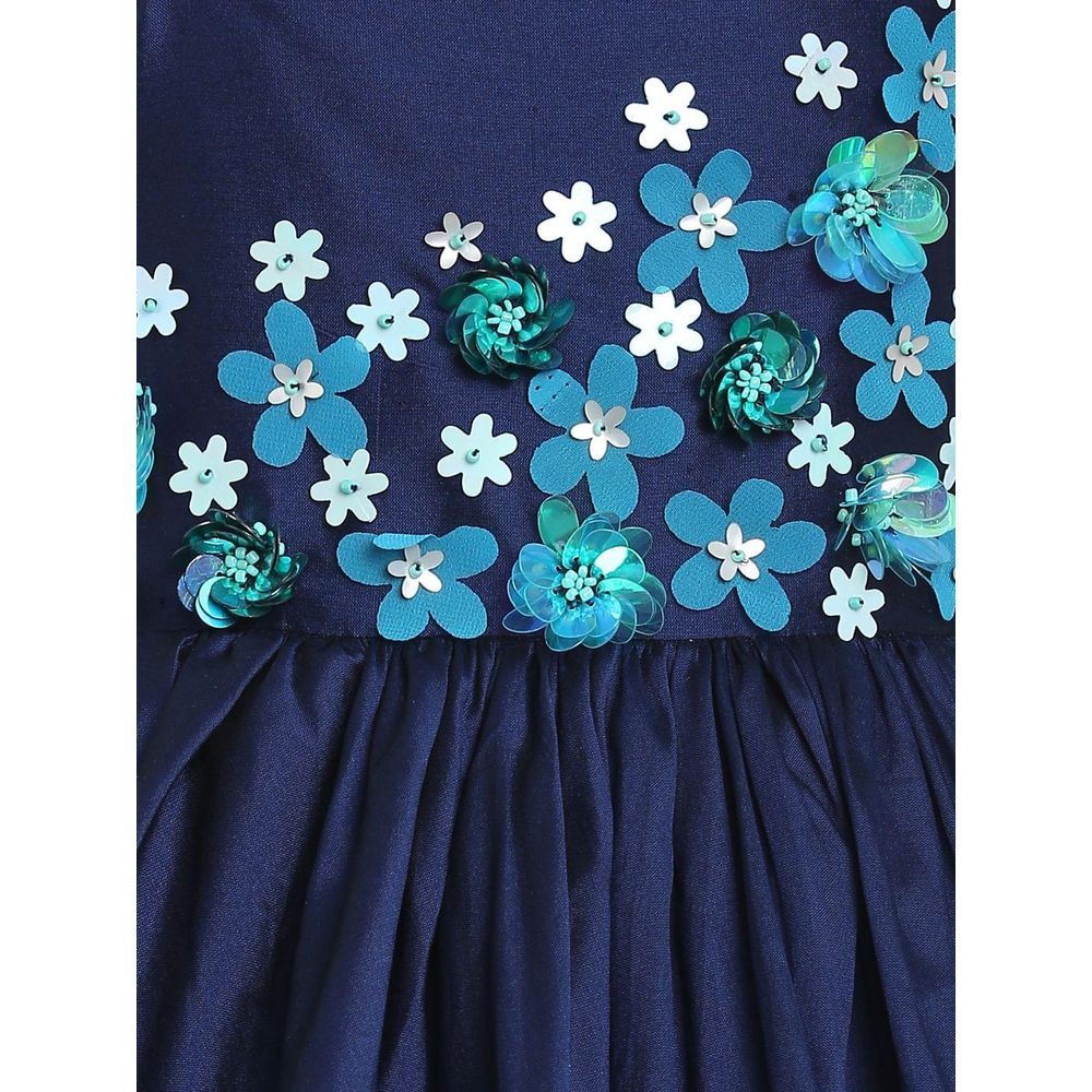 A Little Fable - Navy Off Shoulder Peony Garden Dress