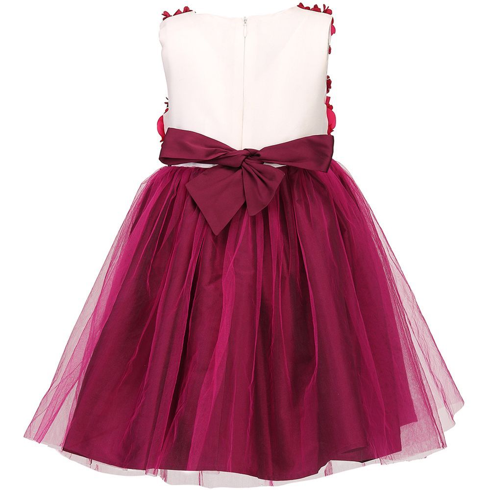 A Little Fable - Bordeaux pearl blossom Dress