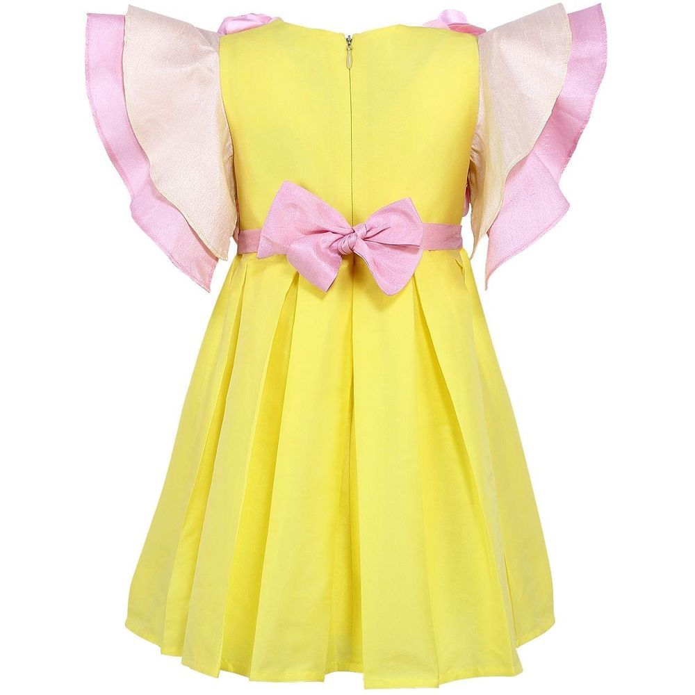 A Little Fable - Yellow Rose Flare Dress