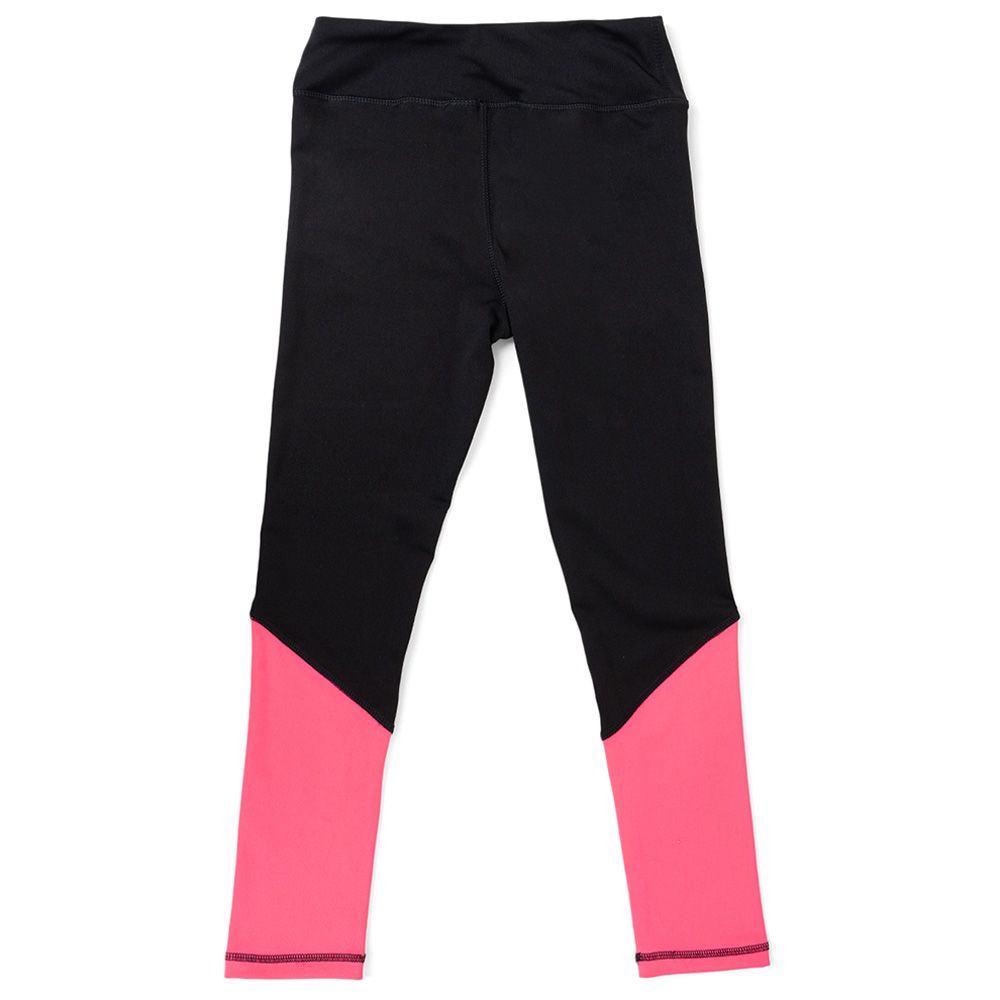 A Little Fable - Kids Diva Leggings - Black/Neon Pink