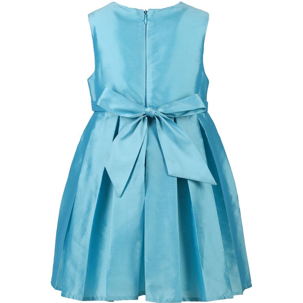 A Little Fable - Blue Color block Bow Dress