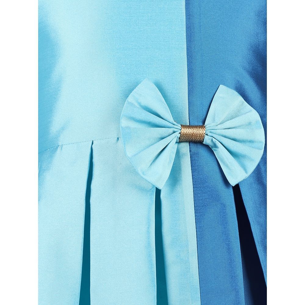 A Little Fable - Blue Color block Bow Dress